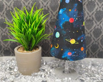 Wine glass lampshade, fabric lampshade, cotton gift, small lampshade, lampshade for wine glass, round fabric lampshade