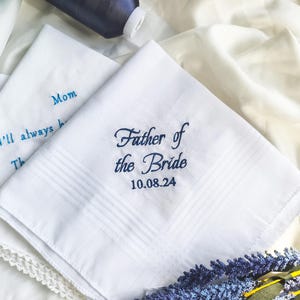 Fazzoletto personalizzato per il padre della sposa, fazzoletto da sposa ricamato personalizzato, regalo per papà, regalo ricordo della sposa, fazzoletto da taschino