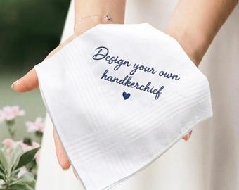 Personalized Wedding Handkerchief for Bride & Mom,Custom Embroidered Wedding Gift,Keepsake Handkerchief for Wedding Day, Wedding favours