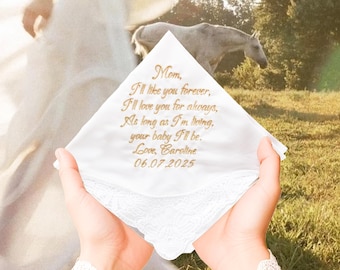 Lenço de casamento personalizado, Lenços para o noivo da sua futura esposa, Lenço de noiva, Presente para o pai da noiva, Presente de casamento
