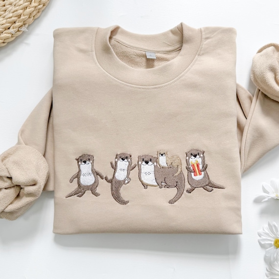Otter sweatshirt, Otter Mom Sweatshirt, Sea Otter Sweater, Otter Lover Gift, Otter Shirt, Cute Sweater, Animal Lover Tee,wildlife crewneck