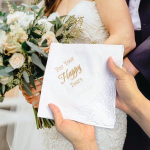 Personalized Wedding Handkerchief,Custom Embroidered Gift for Bride,Groom,Father of the Bride,Bridesmaids,Keepsake,Something Blue