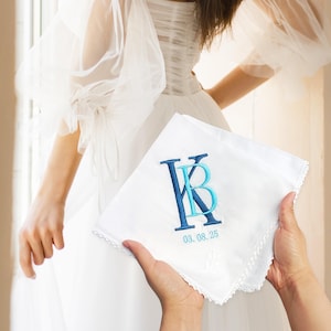 Mouchoir de mariage personnalisé, mouchoir de la mariée, mouchoir de poche personnalisé, souvenir de mariage, cadeau de mariage, cadeau du jour du mariage, cadeau pour la mariée