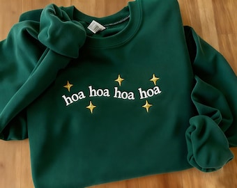 HOA HOA HOA Twilight Embroidered Sweatshirt,Funny Twilight Meme Crewneck,Cozy Vampire Fan Pullover, Book Lover Shirt,Humorous Fandom Shirt