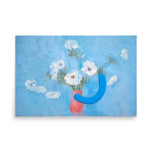 Positive Wandkunst, glückliches Poster, Kinder Wandkunst, Kinderzimmerdeko, Affirmation Druck, glücklicher Kunstdruck, Blumenwanddekor, Anemonen, Blumen
