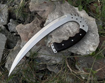 Handmade Riddick Claw Knife, Wengé Wood Handle, Collectible Hunting Knife
