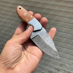 Hunting Knife 6 inches pocket knife with leather sheath, skinner knife best for skinning