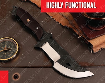 Handmade Full Tang Tracker Knife: Micarta Handle, Leather Sheath