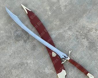 Viking Sword Wheels of Time Medieval Longsword, Personalized Engraved Heron Blade with Scabbard, Fantasy Prop Collectible