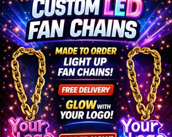 Custom Team/Logo/Image - Sports LED Neon Fan Chain Necklace