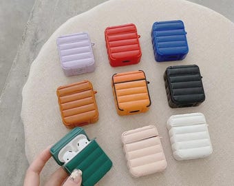 Puffer AirPods Case | Quilted Silicone Protective Cover (AirPods 1-4, Pro, Pro 2/3)