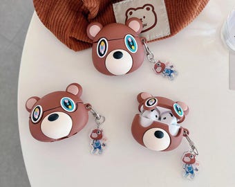 3D Cartoon Bear AirPods Case Silicone Protective Cover (AirPods Pro 2/1-4)