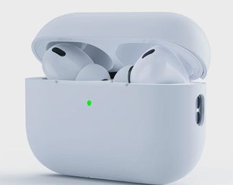 White Silicone AirPods Case, Slim Shockproof Protective Matte Cover