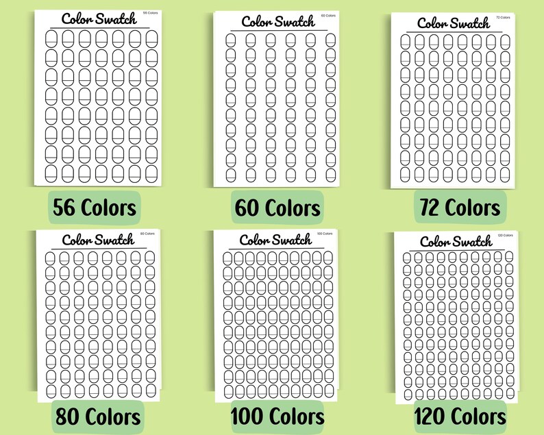 Color Rite Chart Printable Color Swatch Chart: Art Supply Organizer (PDF Template) - Etsy