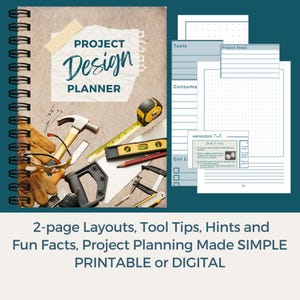 Woodworking Planner for Woodworker Reference DIY  Project Planning Printable Guide Digital Makers Journal Building Project Design  Plans
