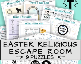 Jesus Easter Story Escape Room for Kids Printable Sunday School Game Youth Group Vacation Bible School Digital Escape Room Kit Kids Party
