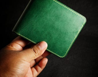 Aartis No. 1 - Cartera clásica plegable - Verde/oliva - Cuero Conceria Walpier Buttero - Artículos de cuero hechos a mano