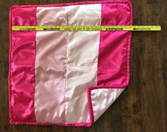 Pink satin baby blanket, 30" by 31" double sided, custom made, new ready to ship