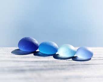 Sea Glass Photography- My Favorite Colors, macro photo print, calming wall art, coastal, beach glass