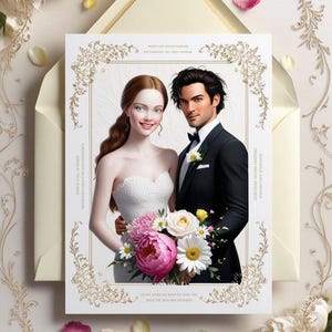 Carte de Mariage Élégante & Unique – Idéale pour Félicitations de Mariage, Style Chic  Romantique