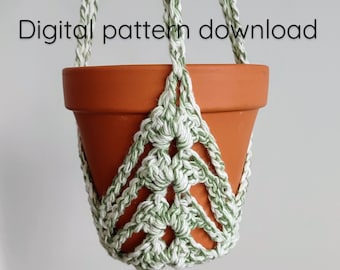 Houseplant Holder Crochet PATTERN: Plant Pot Hanger, Boho Decor | Yarn Craft Project for Plant Lovers | Written Pattern with Pictures