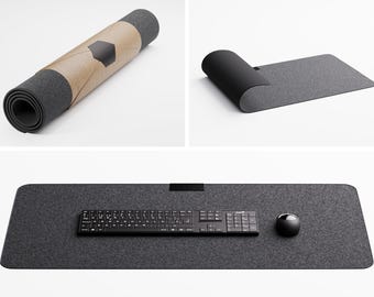 Personalized Felt Desk Mat, Minimalist Office Desk Pad, Anti-Slip