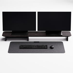 Personlig träskärmsförhöjare - Ergonomisk skrivbordsorganisatör, Dubbelskärmsstativ, Hemmakontorsskrivbord, Minimalistisk skrivbordshylla, Gåva till kollega