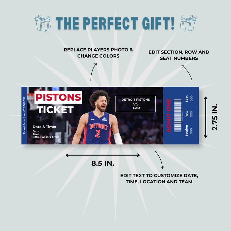 Nba Ticket Example Printable Custom Basketball Tickets, Editable Sports Ticket Design, NBA ...