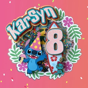 Stitch Birthday Cake Shaker Topper / Custom Stitch Inspired Party Decor / Party Favor Supplies / Lilo & Stitch Theme Supplies