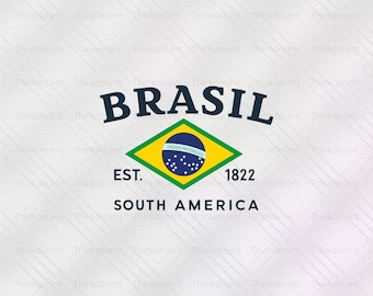 Brasil Est. 1822 South America Svg, Brazil Tshirt Svg, Brazil Independence Day Svg, Brazil Svg, Brasil Png, Brazilian Svg Cut File Cricut