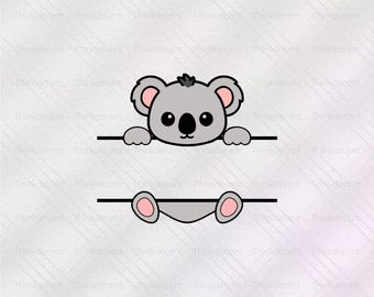 Koala Monogram SVG, Baby Koala Png, Split Monogram Svg, koala monogram t-shirt, koala Clipart png, koala shirt svg