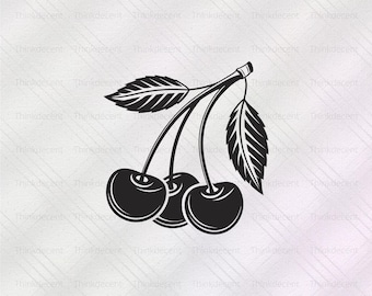 Cherry Svg, Cherries Svg, Cherry Png, Cherry Clipart, Cherry Files, Cherry Cut Files, Cherry Vector, Summer Fruits, Cherry Design