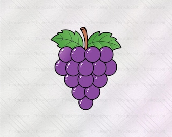 Uva SVG, Uva Png, camiseta para amantes de la fruta, Uva Clipart Png, Racimo de Uvas SVG, Hojas de Parra SVG, Camiseta de Comida SVG, Fruta Png