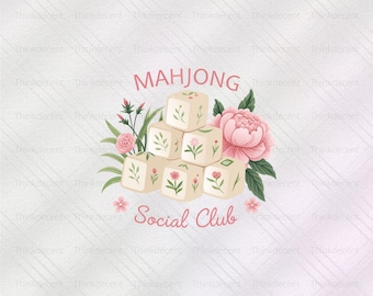 Mahjong Social Club SVG, mahjong club png, regalo de jugador de mahjong, camiseta de amante del mahjong, camisa mahjong SVG, camisa del club mahjong, mahjong png