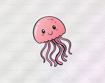 Medusas lindas SVG, Medusas PNG, Medusas SVG de animales marinos, Medusas Clipart, Camiseta para amantes de los animales, Medusas SVG de animales marinos, Camiseta con animales marinos