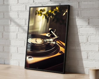 Vinyl Record Player Wall Art Print, Turntable Music Art Print, Record Player Print, Music Lover Gift Print, Turntable Print For Home Decor
