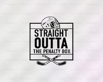 Straight Outta the Penalty Box svg, Funny Hockey SVG & PNG, Ice Hockey Lover, Hockey Shirt Design