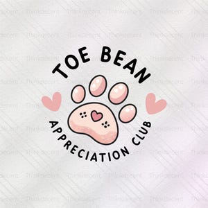 Toe Bean Appreciation Club SVG, Katzenliebhaber T-Shirt, süße Katzenpfote, Toe Bohne png, Katzenliebhaber Png, Club svg, Toe Bean Appreciation Club Png