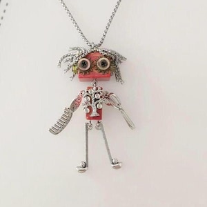 パンクメタルネックレス、木製と金属製のロボットネックレス、スチームパンクスタイルのネックレス、ユニセックスのパーソナライズされたヒップホップパンクロックペンダントネックレス