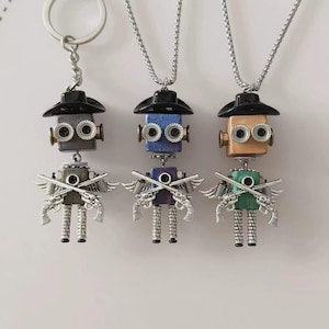 パンクメタルネックレス、木製と金属製のロボットネックレス、スチームパンクスタイルのネックレス、ユニセックスのパーソナライズされたヒップホップパンクロックペンダントネックレス