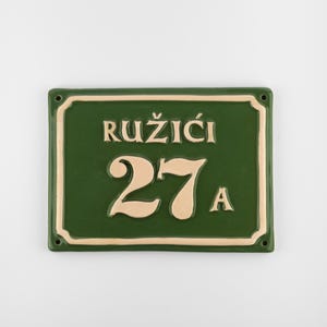 Handmade ceramic house number