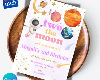 OuterSpace Birthday Invitation, Astronaut Outer Space Invite, Galaxy SpaceBirthday Invit, Astronaute SpaceParty, SpaceInvitation Kids Party