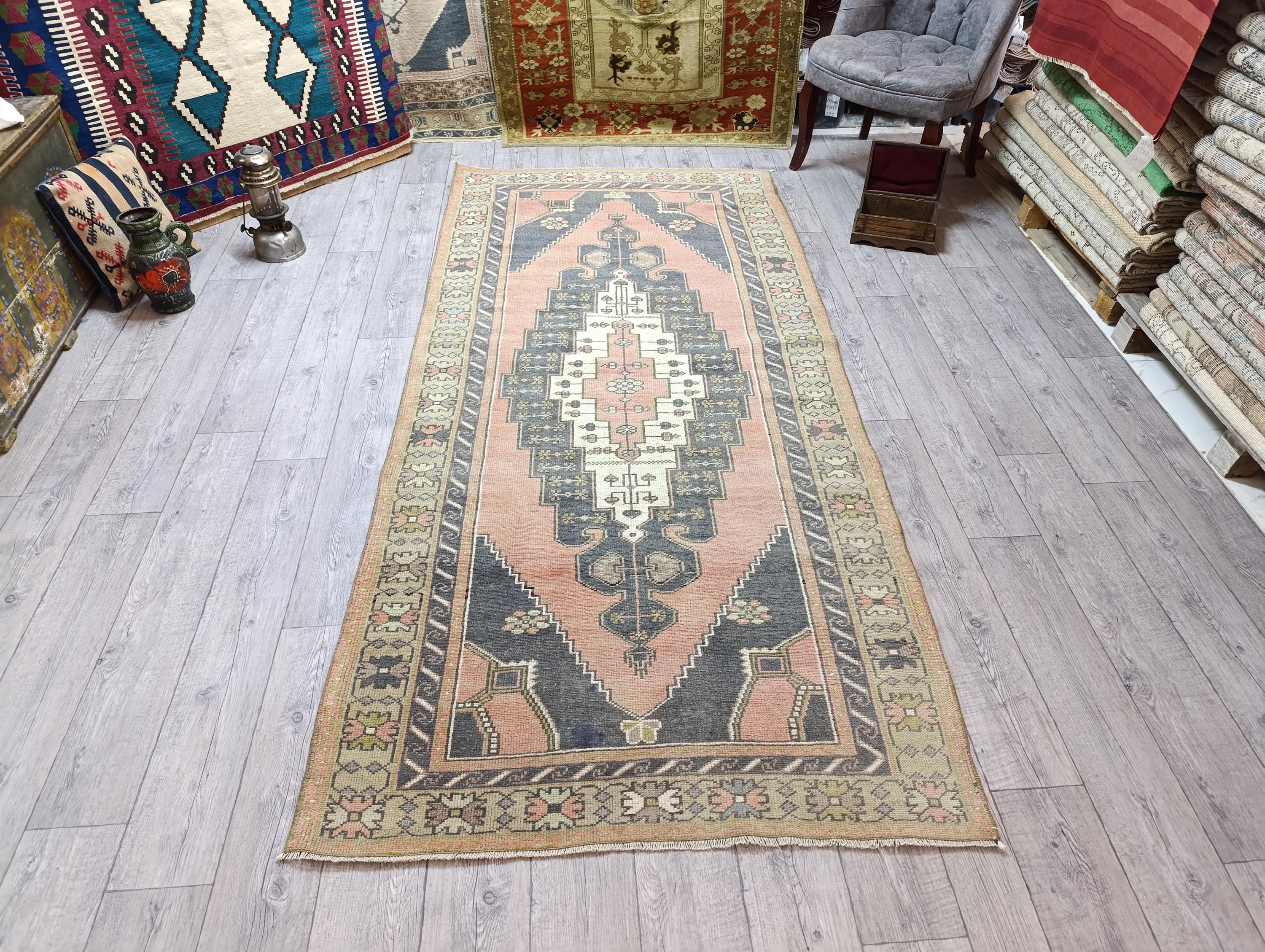 4x8 Vintage Turkish Oushak Rug: Handmade Wool Bohemian Decor - Etsy