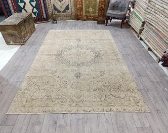 6x9 Turkish Oushak Rug: Handmade Wool Bohemian Decor