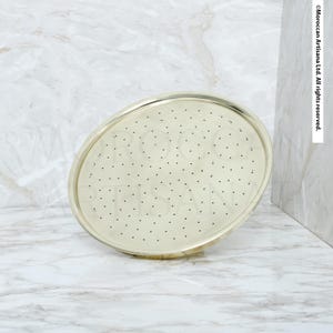 Handmade Rustic Brass Rain Shower Head – Round Moroccan-Style Shower Fixture