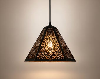 moroccan pendant light patterned metal geometric hanging lamp