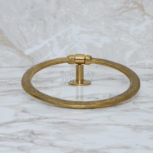 Handmade Moroccan Brass Towel Ring: Engraved Bathroom Decor