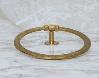 Handgefertigte Marokkanische Messing Handtuch Ring: Gravierte Badezimmer Dekor