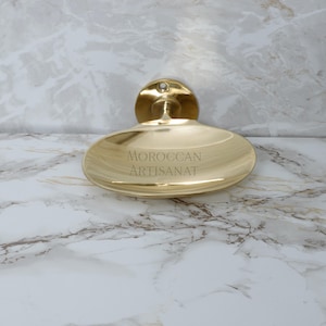 Handmade Polished Brass Soap Dish – Wall Mounted Moroccan Bathroom Accessory from Marrakesh