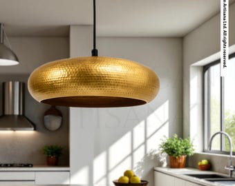 Hammered Brass Dome Pendant Light – Handcrafted Modern Design